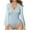 Light Blue, variant on Timegard Bodysuit for Women Lace V Neck Ribbed Comfy Slim Short Rompers Workout Gym Jumpsuit Casual