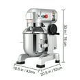 thumbnail image 3 of VEVOR Commercial Food Mixer 20Qt 750W 3 Speeds Adjustable 105 180 and 408 RPM Food Processor Heavy Duty with Stainless Steel Bowl Dough Hooks Whisk Beater for Schools Bakeries Restaurants Pizzeria, 3 of 10