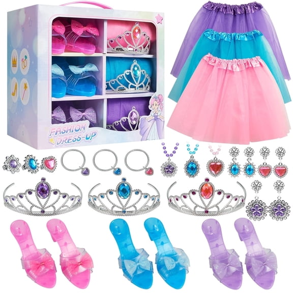 Princess Dress-Up Jewelry Boutique Pretend Play Set, Role Play Toy for Girls Ages 3–6, Ideal Birthday Christmas Halloween Gift
