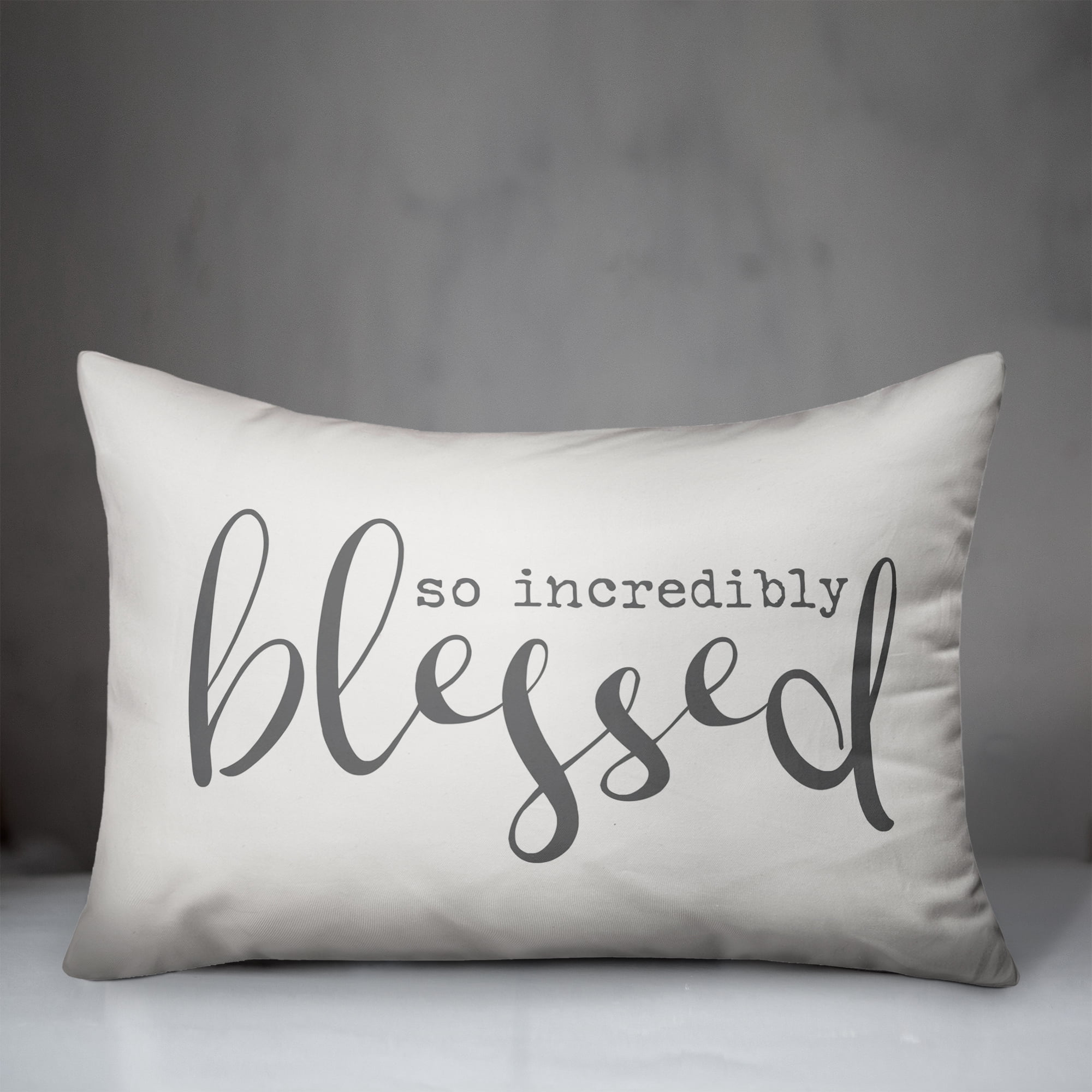 Creative Products So Incredibly Blessed White and Grey 14x20 Indoor / Outdoor Pillow