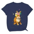 thumbnail image 2 of AXXD Womens Easter Outfit,Bunny Printed Pattern Short Sleeve Round Neck Loose T-Shirt Top For Women Easter Savings Clearance! Size 18, 2 of 3