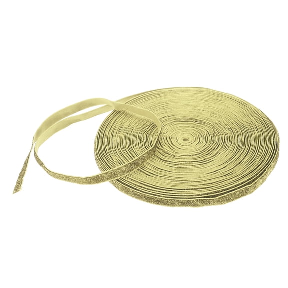 Uxcell Metallic Glitter Velvet Ribbon 3/8"x 25 Yard Single Face Sparkle Ribbon Gift Wrapping Light Gold