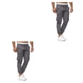 thumbnail image 1 of Pantalones de hombre Casual Color sólido reemplazo elegante lavable cordón cintura media pantalón largo ropa gris claro XXXL Sonducket, 1 of 6