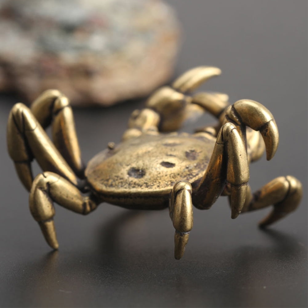 Solid Brass Office Desk Miniature Figurines Home Decor Crab Ornament Hard Party 