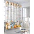 thumbnail image 3 of Fall Shower Curtain Pumpkin Harvest Shower Curtains for Bathroom Thanksgiving Decor, Waterproof Polyester Shower Curtain Set with Hooks, Extra Long 72" x 78" Sunflower Wood Grain, 3 of 6