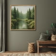 thumbnail image 4 of Framed Canvas Print Forest Landscape Wall Art Modern Nature Decorative for Living Room Bedroom - 24"x24" NATURAL, 4 of 8