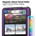 thumbnail image 7 of Decase for iPad Pro 11 Inch (2022/2021/ 2020/2018) Case,Rugged Shockproof Tablet Cover with 360° Rotating Hand Strap Foldable Hidden Stand,for iPad 11 (4th/ 3rd/ 2nd/ 1st) Generation,Purple, 7 of 7