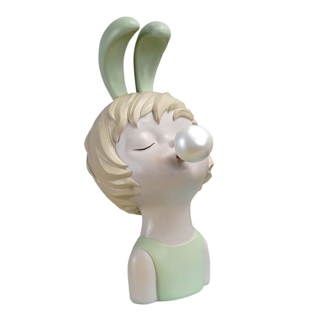 Figura de niña con burbujas sopladas, estatua de resina, artesanía para decoración de entrada, regalo de cumpleaños