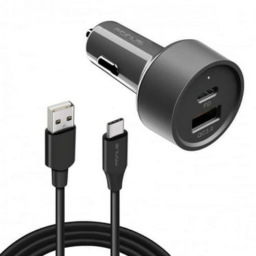36W Quick Car Charger for iPhone 16/Pro/Max/Plus - 2-Port USB Cable Type-C PD Power Adapter DC Socket for iPhone 16/Pro/Max/Plus