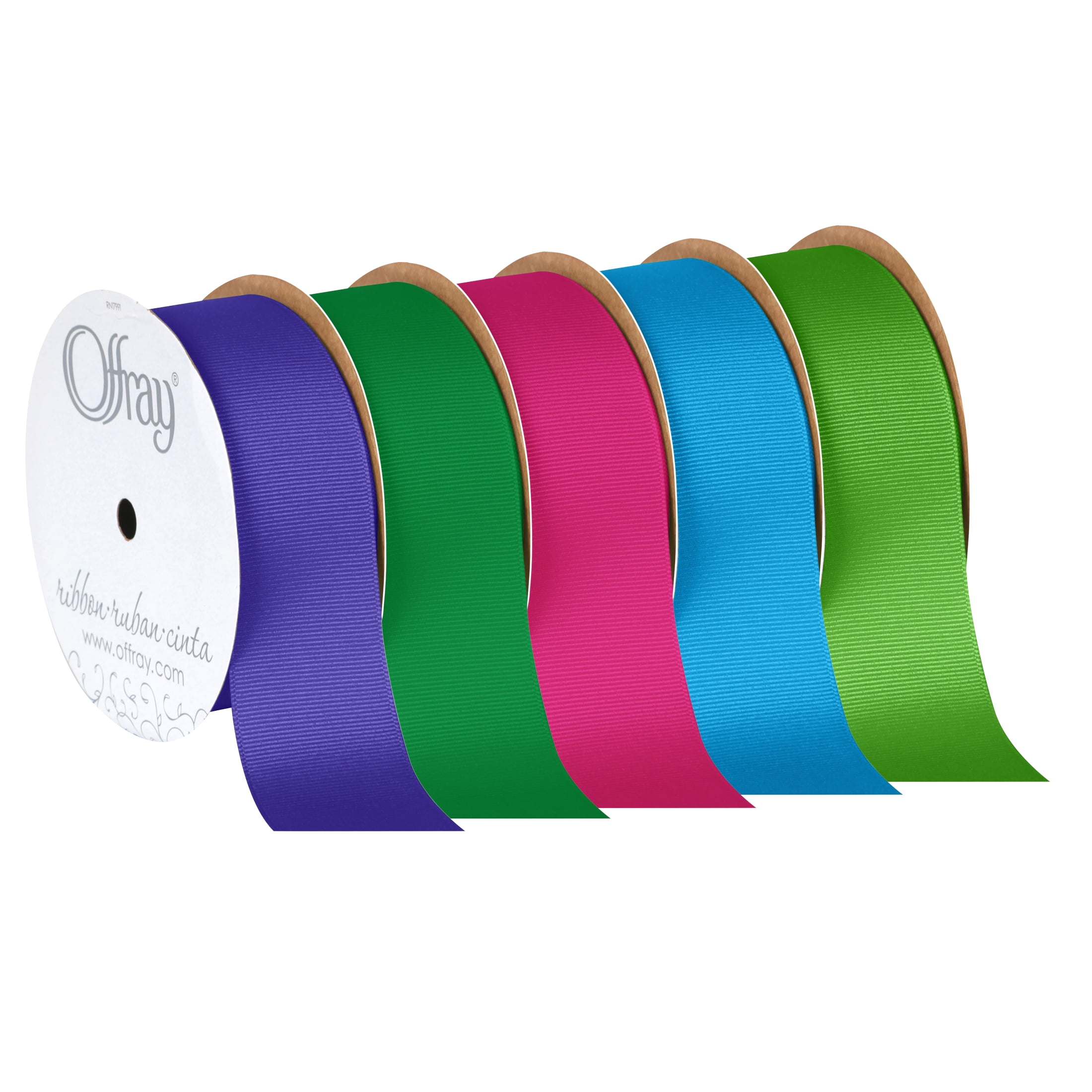 Offray Ribbon, Delphinium Purple 1 1/2 inch Grosgrain Polyester Ribbon, 12 feet