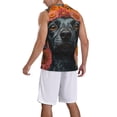 thumbnail image 2 of Naloa Sunflower Black Dog Basketball Jersey Reversible Men's Mesh Athletic Sports Shirts Training Practice S-4XLMedium, 2 of 6