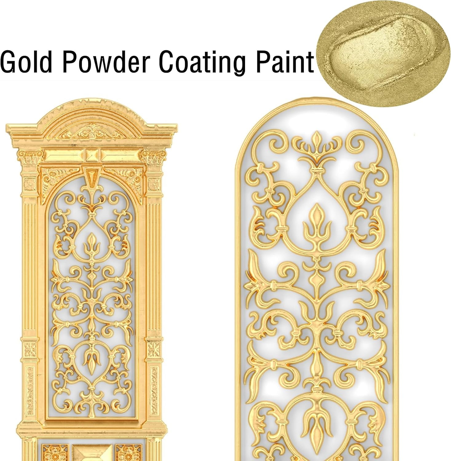 Powder Coating Paint for Metal Surfaces | Car Paint | Building Materials | Powder Paint for Steel Structures, Factories, Buildings, Playgrounds, Gardens (Gold, 8 Ounce)