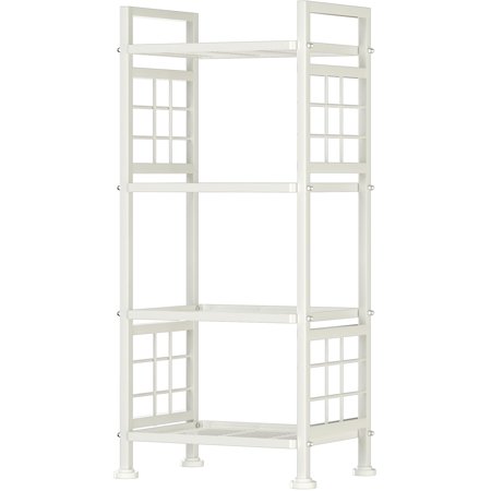 GIOTORENT 4-Wire Standing Storage Shelves, Metal Shelving Unit Pantry Rack for Laundry Kitchen Bathroom Organizer(White) C33