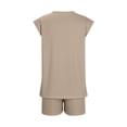thumbnail image 6 of Betivan Women's Crew Neck Two Piece Short Sets Cap Sleeve Drawstring Summer Sweatsuit with Pocket Top Shorts Outfit Casual Comfy Tracksuit for Yoga Running Workout Fitness Daily, 6 of 8