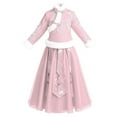 thumbnail image 4 of KAUOD Girls Chinese Dress Suits 2 Piece Flower Embroidery Fleece Coats Tulle Skirts New Years Dresses Outfits for Kids, 4 of 4
