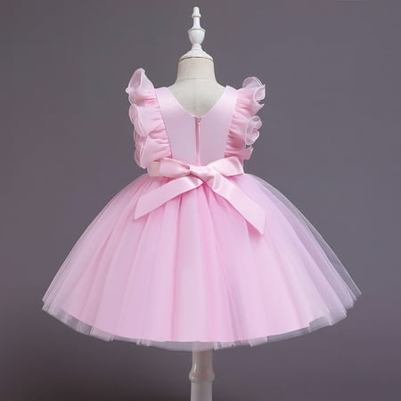 

PEASKJP Girls Plus Size Dresses Toddler Girls Sleeveless Floral Tulle Princess Round Neckline Summer Dress Fit Flare Maxi Dresses for Girls 2023 Pink 5-6 Years