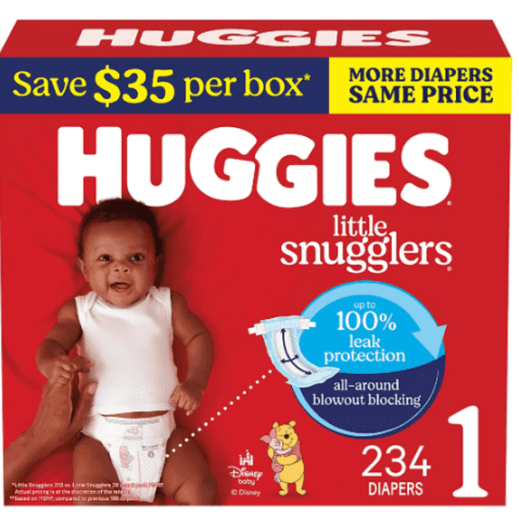 Huggies Little Snugglers Baby Diapers Size 1 (Up to 14 lbs) 234 Counts