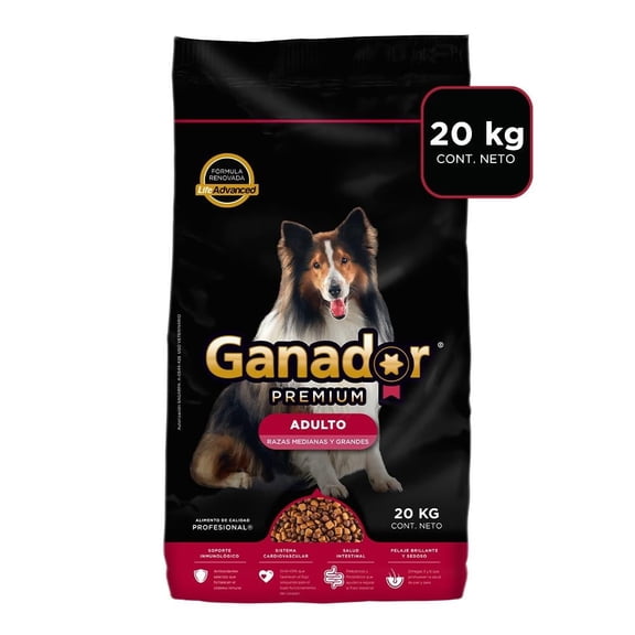 Alimento para Perro Ganador Premium Razas Medianas y Grandes 20 kg