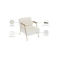 thumbnail image 2 of Meridian Furniture Woodford Cream Velvet Accent Chair, 2 of 6