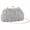 Gray, variant on Women's Faux Fur Clutch Pearl Beaded Handle Removable Chain Crossbody Evening Handbag Light Pink