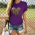 thumbnail image 2 of Leopard Heart Shirts for Womens Valentines Graphic Tops Trendy Cute Crewneck Short Sleeve Tee Shirt, 2 of 6