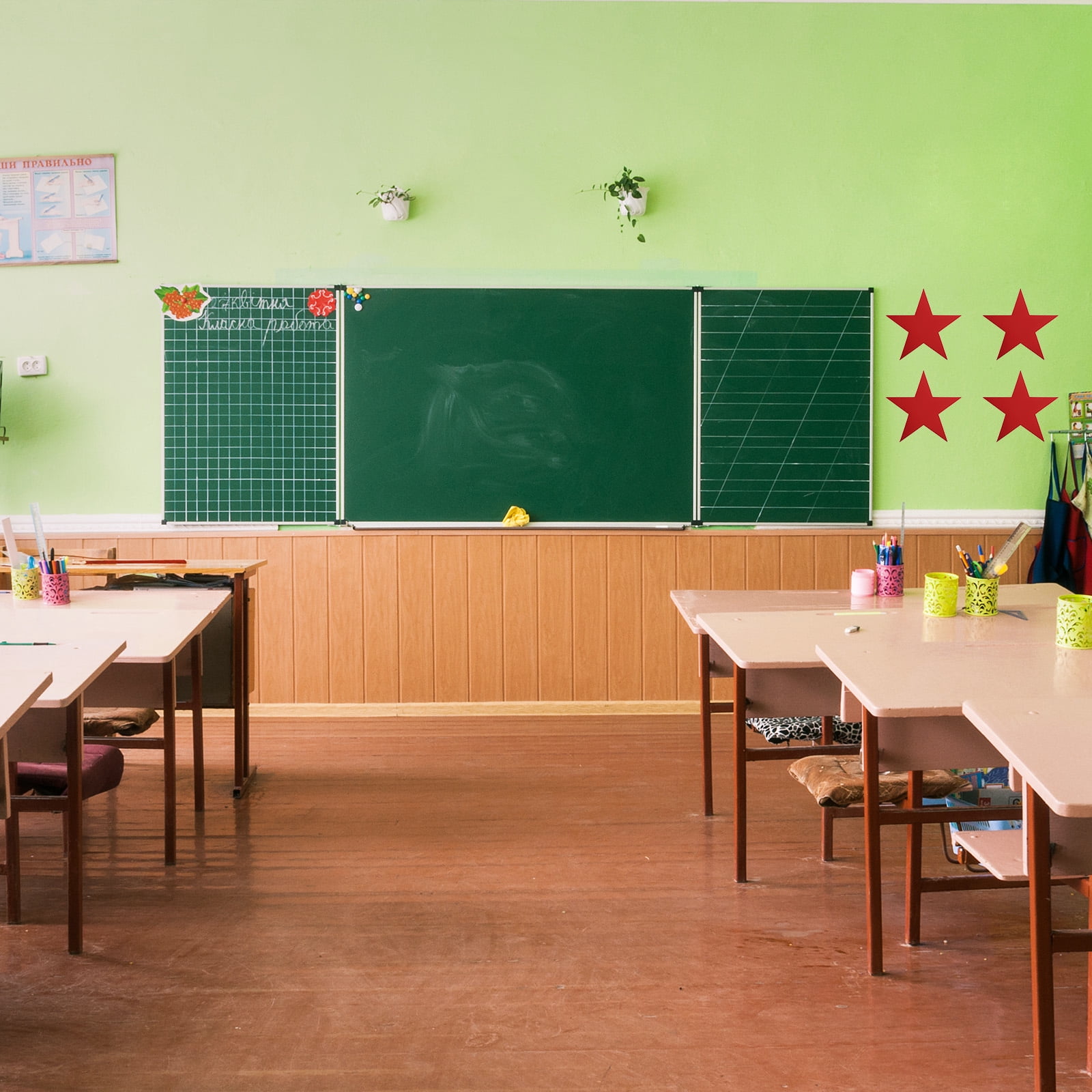 Unique Bargains Star Cutouts Double Printed Paper Stars for Classroom Decoration Black
