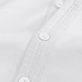 thumbnail image 4 of Qgtaibl Lightweight Henley Shirts for Men Short Sleeve Basic T-Shirt Solid Color Collared Button Down Pullover Summer Tee Tops White,L, 4 of 6
