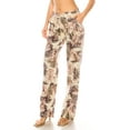 thumbnail image 2 of Cali1850 Women's Casual Linen Pants 32" Inseam Oceanside Drawstring Smocked Waist Lounge Beach Pants with Pockets, 2 of 4
