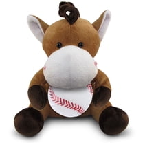 DolliBu Horse Stuffed Animal with Baseball Plush - Soft Huggable Horse, Adorable Playtime Plush Toy, Cute Wildlife Gift, Super Soft Plush Doll Animal Toy for Kids and Adults - 6 Inch