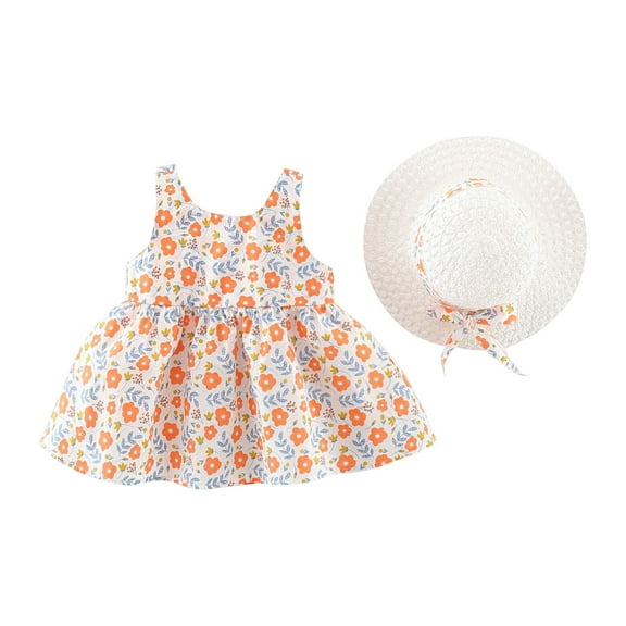 Qingpeng Toddler Girls Dress Summer Dresses Sleeveless Flower Sundress Todddler Girls Clothes