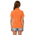 thumbnail image 5 of Girls Polo Shirt with Collared Slim Fit Short Sleeve Golf Shirt Summer School Uniform for Girls,Orange 150, 5 of 7
