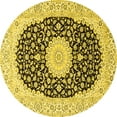 thumbnail image 1 of Ahgly Company Indoor Round Medallion Yellow Traditional Area Rugs, 3' Round, 1 of 4