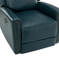 thumbnail image 3 of 14 Karat Home Genuine Leather Swivel Rocker Recliner Set of 2, Manual Glider Recliner Chair, Modern Home Theater Lounge Sofa Armchair for Living Room Bedroom Green, 3 of 10