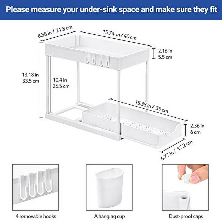 Puricon 3 Pack Under Sink Organizer, Pull Out Under Sink Storage for  Kitchen, 2 Tier Sliding Under Sink Organizers and Storage Bathroom Under  Cabinet