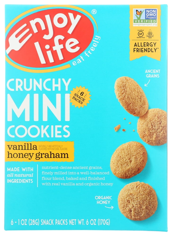 Enjoy Life Crunchy Mini Vanilla Honey Graham Cookies, Nut Free Cookies