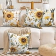 thumbnail image 5 of Spring Summer Sunflower Throw Pillow Covers 20x20 Set of 4,Butterfly Pillow Cases for Bedroom Sofa Couch, 5 of 6