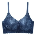 thumbnail image 1 of Birdeem Fashion Women Solid Color Golden Velvet Wavy Wireless Fixed Cup Gathering Daily Bra, 1 of 2