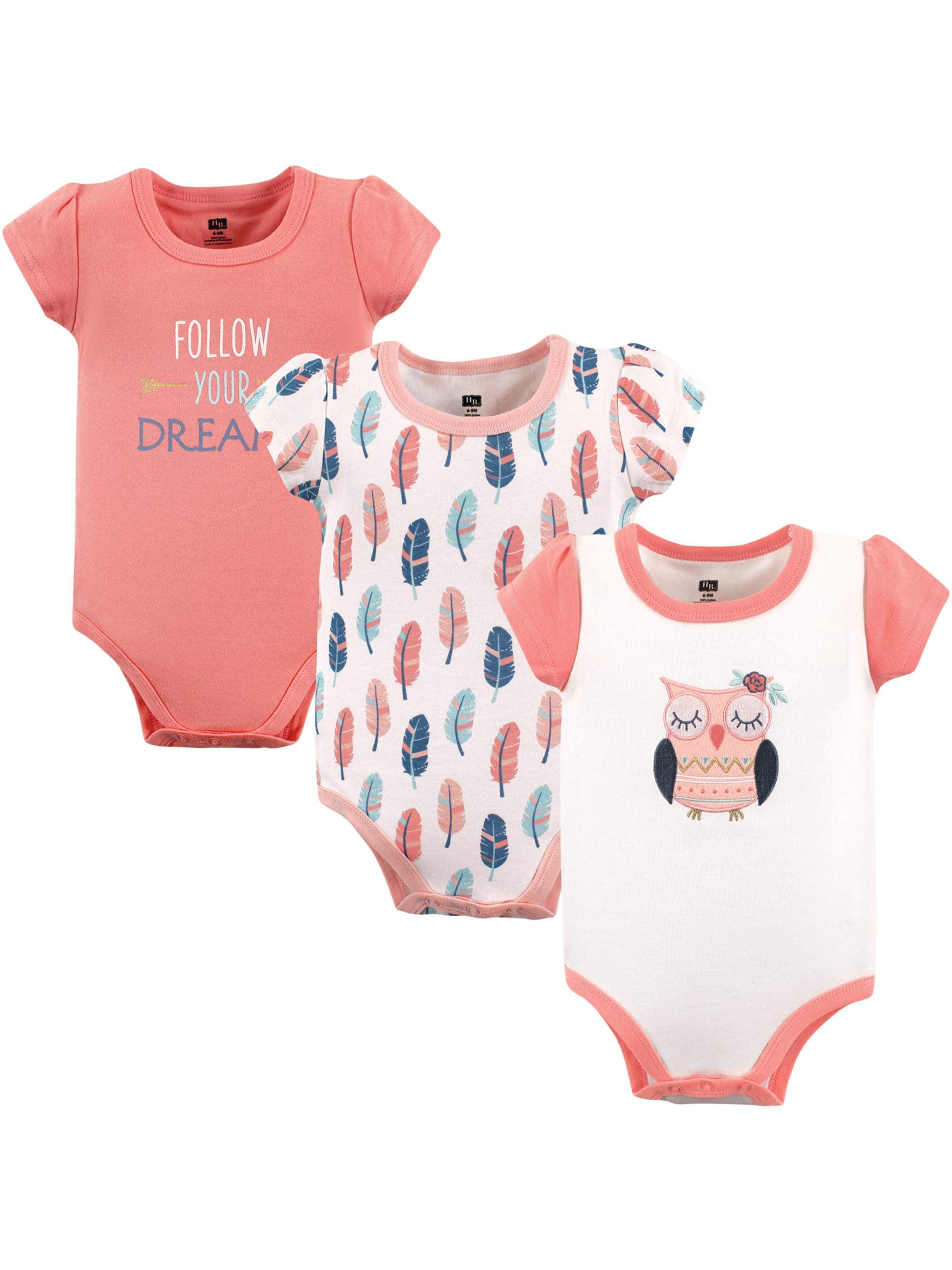 Hudson Baby Hudson Baby Girls Bodysuits Set, 3Pack