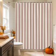 thumbnail image 3 of Red Striped Shower Curtain Set - 72" x 78" Washable Bathtub Curtain with 12 Hooks, Vintage Farmhouse Minimalist Vertical Lines Waterproof Fabric Stall Shower Curtains for Bathroom/Bathtub Décor, 3 of 8