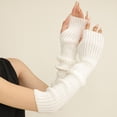 thumbnail image 2 of 2025 Mode Gants Tricotés Sans Doigts Chauffe-Bras Manches Extensibles pour Femmes, 2 of 9