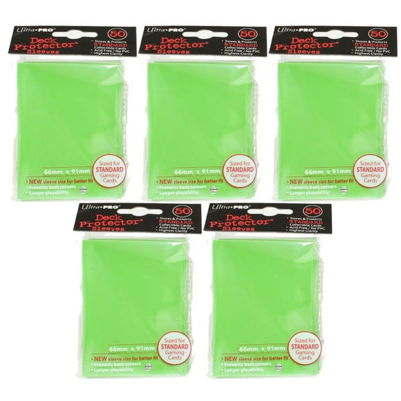Trading Card Supplies - Ultra Pro DECK PROTECTORS - LIME GREEN (Lot of 5 - 250 Sleeves)(Standard)