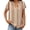 B Khaki, variant on Women Shirts Casual Solid Short Sleeve Business Blouse for Women Split Neck Collar Button Down Casual Daily Wear Top Navy S