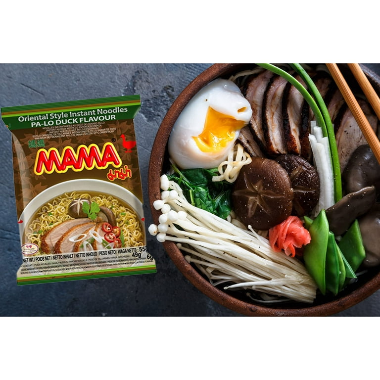 MAMA Bulk Instant Ramen Noodles, 30 Pack, Chicken, Duck, Tom Yum