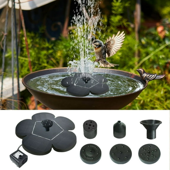 Solar Bird Bath Fountain Flower-Shaped Water Fountain Pump Waterfalls Outdoor Birdbath for Pool Pond Landscape Yard Patio Porch Deck Backyard kindly