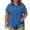 Blue, variant on Button Down Shirts For Women Oversized Tshirts Women's Plus Size Short Sleeve Button Down Shirt with Notch Collar and Patch Pockets Wine 3X