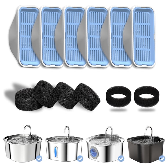 Filtros de repuesto y esponjas de prefiltro para fuente de agua Cat PEKTACO 3.2L
