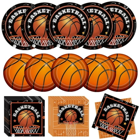 Basketball Birthday Party CORNET Decorations 100Pcs Basketball Sports Theme Birthday Party Supplies Basketball Plates and Napkins Basketball Party Favors for Basketball Party Decorations