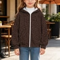 thumbnail image 5 of SERTGUTR Girls Leopard Print Hooded Sweatshirt, Zip Up Fleece Jacket with Pockets, Long Sleeve Casual Outerwear, Everyday School Outdoor Warm Coat, 5 of 8