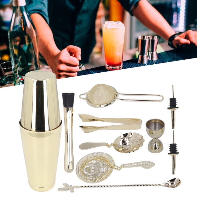 JUEGO DE COCTELERA DE 11 PIAS, KIT DE COCCTEL DE ACERO INOXIDABLE, JUEGO DE BARRA, JUEGO DE MEZCLADOR DE BIDIDAS CON TODOS LOS ACESORIOS ESENCiales, Herramientas, Coctelera,