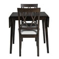 thumbnail image 5 of 3 Piece Kitchen Dining Set, Dining Table with Drop Leaf and 2 Upholstered Chairs,Espresso, 5 of 30